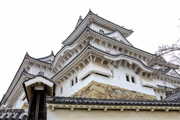 the himeji white castle is famous and beautiful in japan