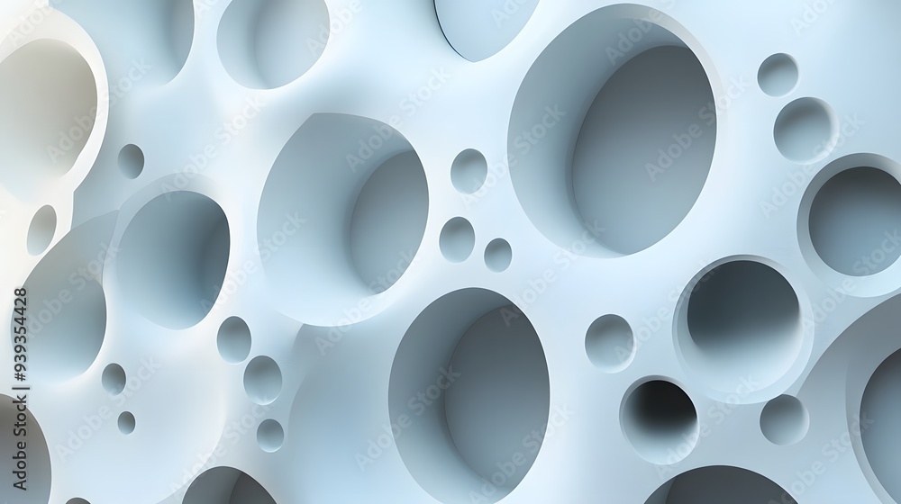 Aufkleber 31. modern geometric abstraction in 3d with a backdrop of smooth ceramic circles