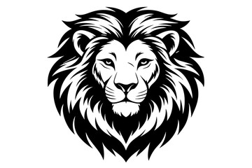 Lion Face Silhouette Vector Illustration, Lion Head Logo icon