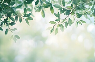 Bright green bokeh nature background
