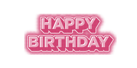 Happy birthday greeting card text. Vector illustration.