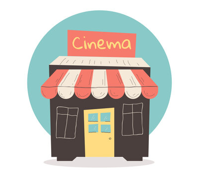 recommend clip art: cinema retro style line art flat concept. Vector graphic design illustration element