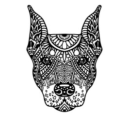 Doberman Pinscher Mandala Tattoo	