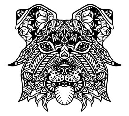 Border Collie Mandala Tattoo	