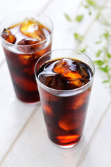 グラスに注いだアイスコーヒー