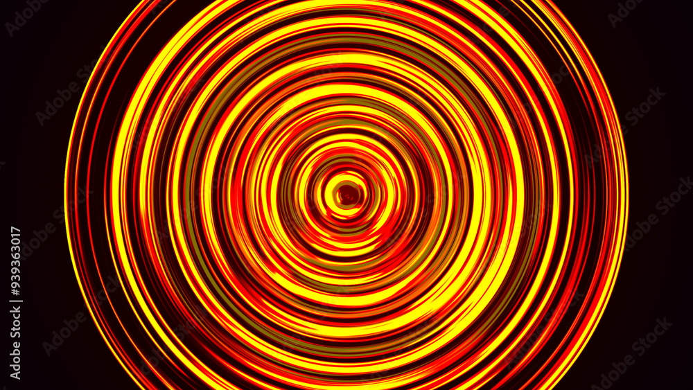 Poster bright led tunnel. colorful effect of colored radial movement. abstract rounded background. colored 