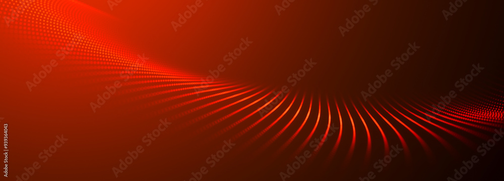 Poster abstract digital particle wave. technology background. futuristic dot wave. network connection struc