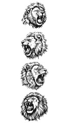 Lion Head Vector Set