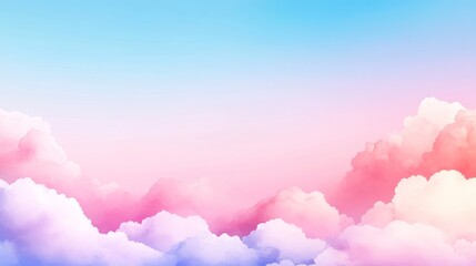 Dreamy Soft Watercolor Clouds with Smooth Transitions for Serene Visuals