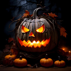 halloween pumpkin on a dark background