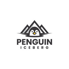 penguin iceberg logo vector