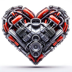 Fototapeta premium Heart love vintage car engine