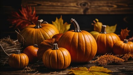 close-up image of yellow pumpkins of different sizes