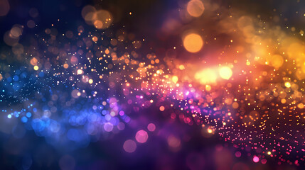 Obraz premium Glowing light particles on an abstract background, radiating a sense of mystique and tranquility.