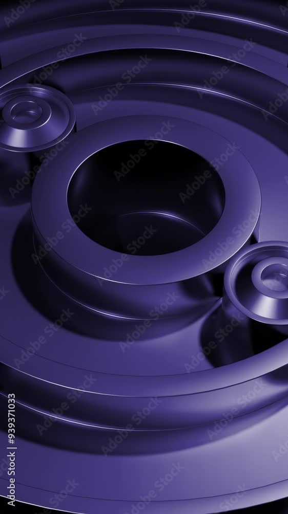 Poster pink and purple background made in 3d format. design. a toy rotating maze with playing circles.