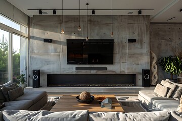 living room with fireplace