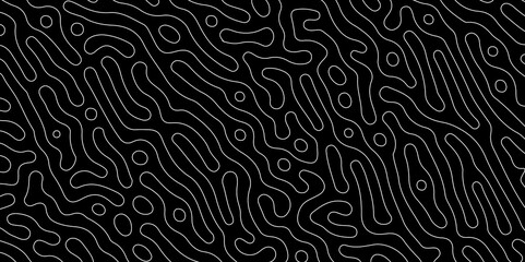 Abstract seamless turing pattern minimal organic geometric black background. white stock line abstract pattern Transparent monochrome striped texture, seamless pattern, modern stylish texture.