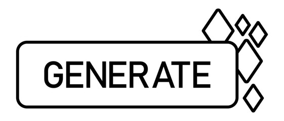 AI generated line button. AI generation tool ui. Vector illustration isolated on white background.