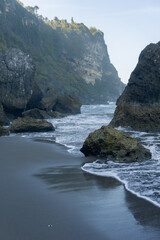 Stunning coastal scenery with no people and clear sky and blue ocean. Best vacation trip