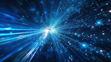 Abstract Blue Light Tunnel