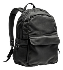 Fototapeta premium PNG Black backpack placed on a white background