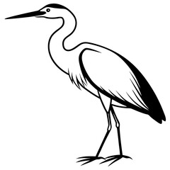 Obraz premium a heron silhouette black and white generative AI