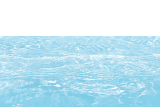 Blue water with ripples on the surface. Defocus blurred transparent blue colored clear calm water surface texture with splashes and bubbles. Water waves with shining pattern texture background.