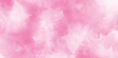 Fototapeta premium Light pink abstract watercolor background with paper texture and stains, Abstract pale pink sponge grunge clouds background for design. pink watercolor technique on watercolor paper.