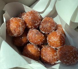 Close up View of Traditional Sweet potato Balls. Thai Street Dessert Concept
