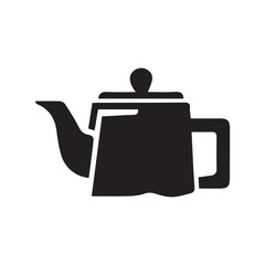 Obraz premium Simple Teapot Icon in Black and White for Culinary and Design Concepts
