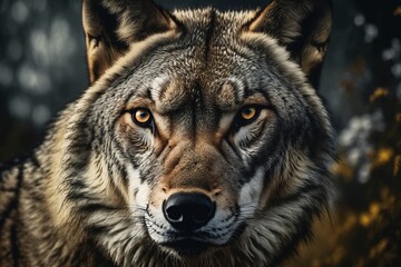 Fototapeta premium Wolf Portrait in Forest