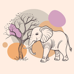 elephant and flowers
