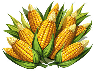 corn vector, illustration of corn isolated on white background