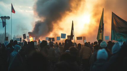 A protest that began peacefully with interfaith groups calling for unity, but turned violent as extremists from different religious factions clash. 