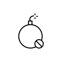bomb line icon