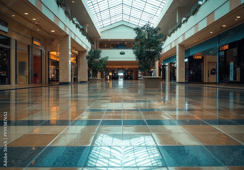 Canvas Prints Empty Mall Interior