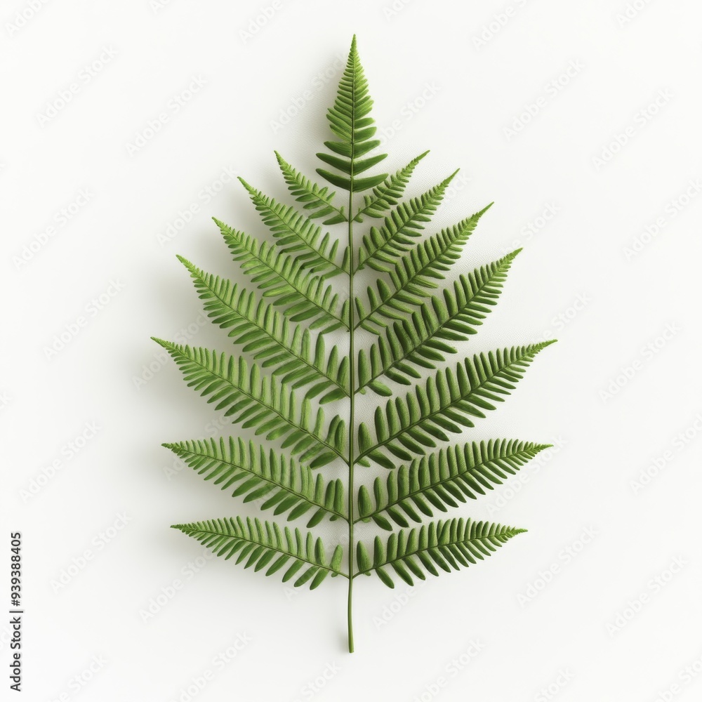 Poster a 3d single icon of a fresh green fern leaf symbolizing nature and growth. the icon is rendered in a