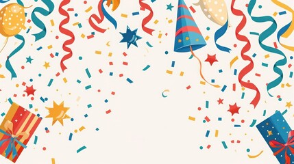 Obraz premium Vector graphic of celebration icons for party invitations. 