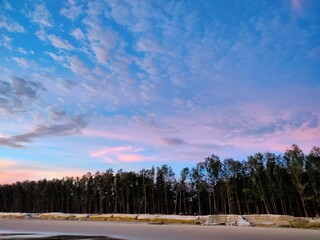 Beach and Beautiful Sky Background