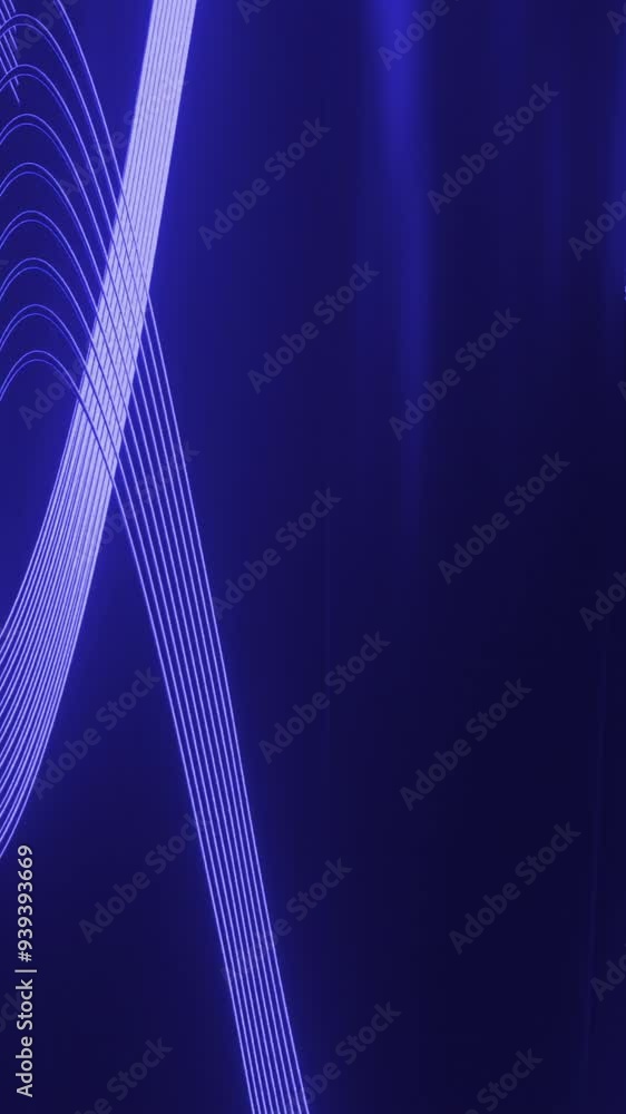 Poster 3d to with moving waves of lines. design. wavy lines move in abstract space with 3d pillars. illusor