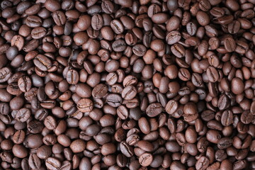 Roasted coffee beans for background