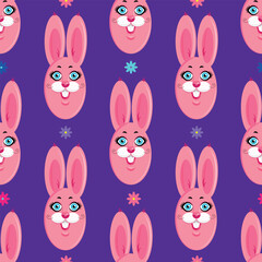 Easter bunny seamless pattern background. holiday spring animals pattern animals