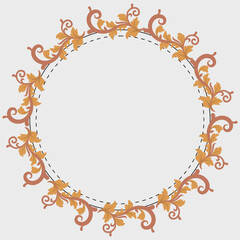 Floral Wreath Frame with Flowers in Circular Design