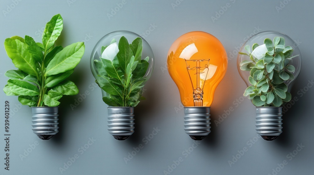 Wall mural idea generation icons, modern minimalist style, white background, 3d illustration, no logo, no trade