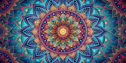 Obraz premium Intricate and symmetrical mandala pattern for meditation and mindfulness products