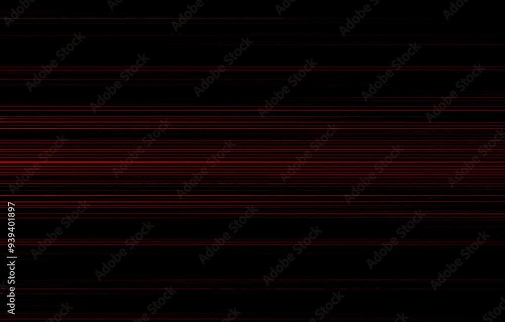 Poster a pattern of horizontal scan lines in red on black abstract background