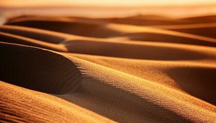 Close up real photo of sand ripples at sunset, beach or desert background