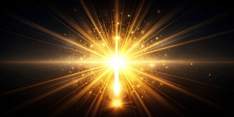A stunning bright flash of light in the darkness, symbolizing insight and inspiration
