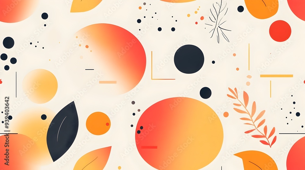 Aufkleber vibrant abstract geometric patterns with colorful shapes and splashes