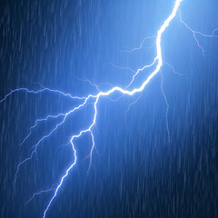 Close-up of Lightning Bolt During a Thunderstorm